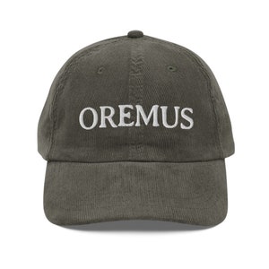 Oremus, Let us Pray, Latin, Corduroy Dad Hat, Catholic, Liturgy, Mass, Traditional, Trad, Saintwave, Preppy, yuppie