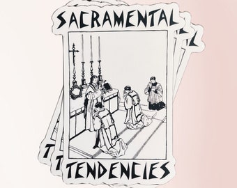 Sacramental Tendencies, Glossy, Catholic, Latin Mass, Suicidal Tendencies Punk parody, Trad, die cut sticker