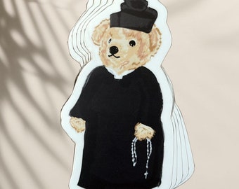 Priest Bear — Ralph Lauren Polo Bear Parody die cut sticker