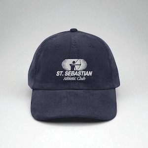 St. Sebastian Athletic Club, Corduroy, Dad Hat, Catholic, Saints, Hat, Tennis, Racquetball, Swimming, 80s, 90s, Saintwave, preppie, yuppie