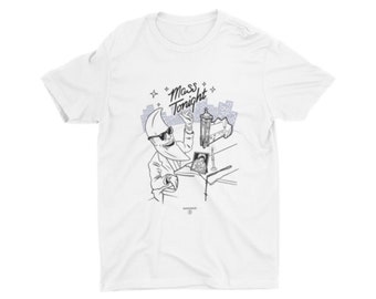 Mass Tonight, Vaporwave, Catholic, T-shirt, Saintwave, Moonman, Mac, Liturgy, Synthwave, Outrun, 1980s