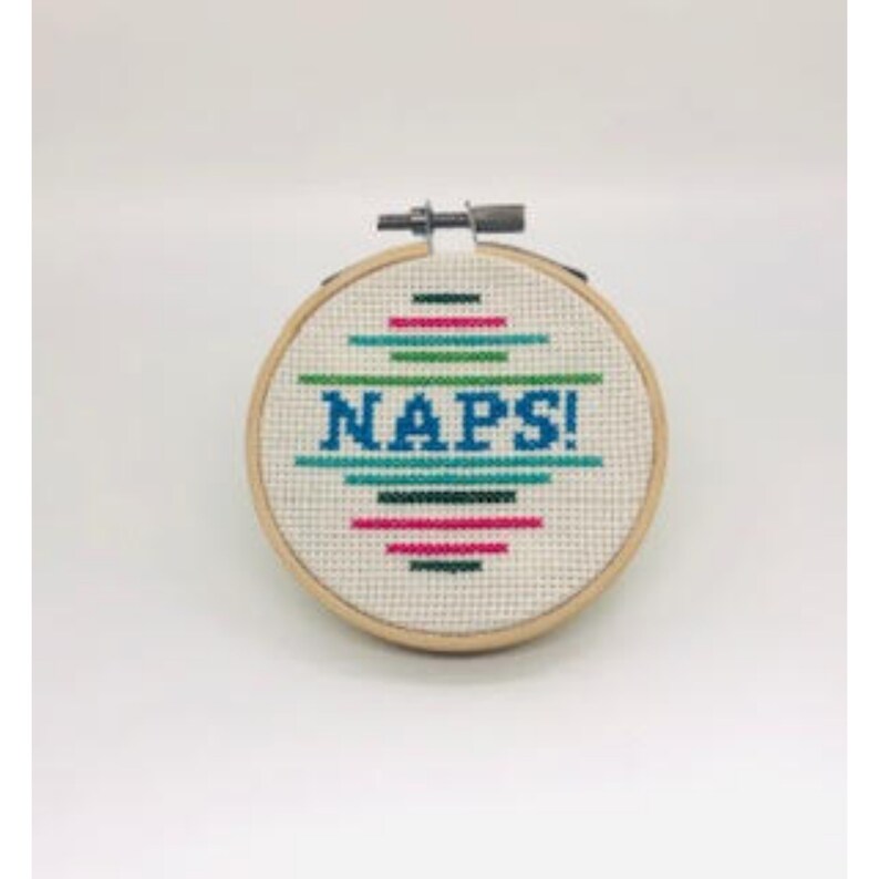 Colorful Embroidery DIY I Love Sleep Best Friend Gift Funny Birthday Gift Bedroom Art Naps Cross Stitch Nap Queen Dorm Room