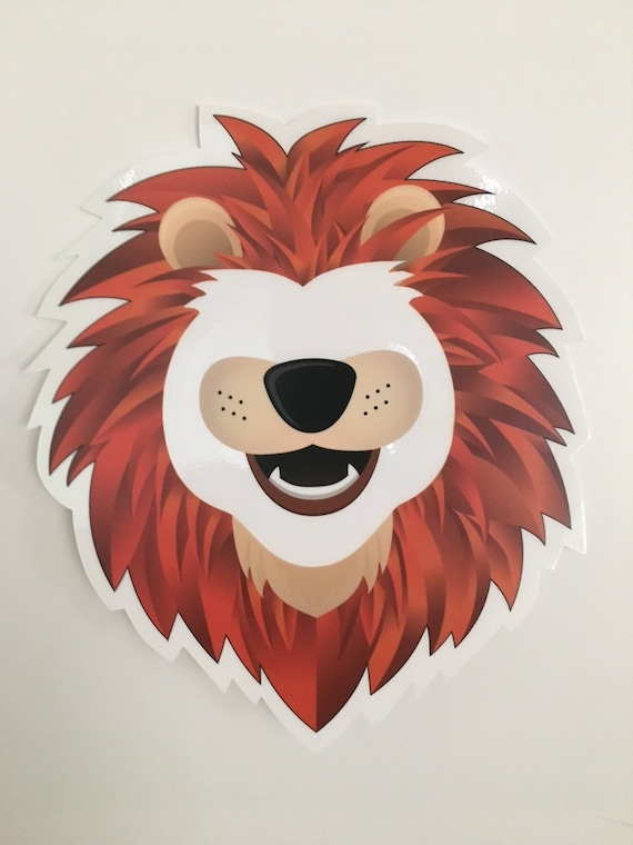 Lion Face Mirror Decal for Kids | Etsy