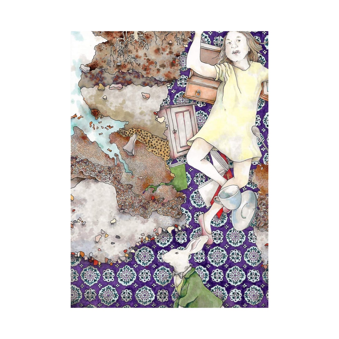 Alice Falling. Alice in Wonderland Original Illustration Artwork ...