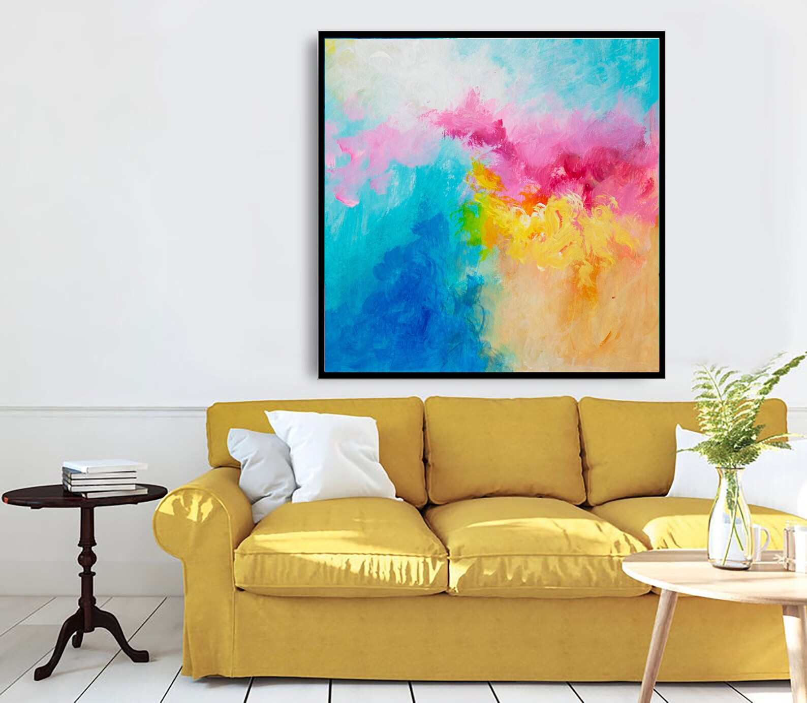 Very Large Abstract Painting on Canvas Colorful Wall Art Etsy