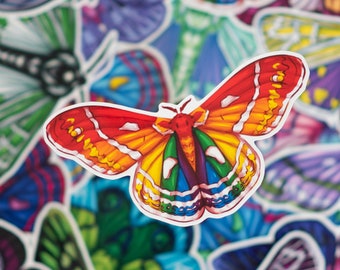 LGBTQ+ Rainbow Subtle Pride Flag Moth Sticker