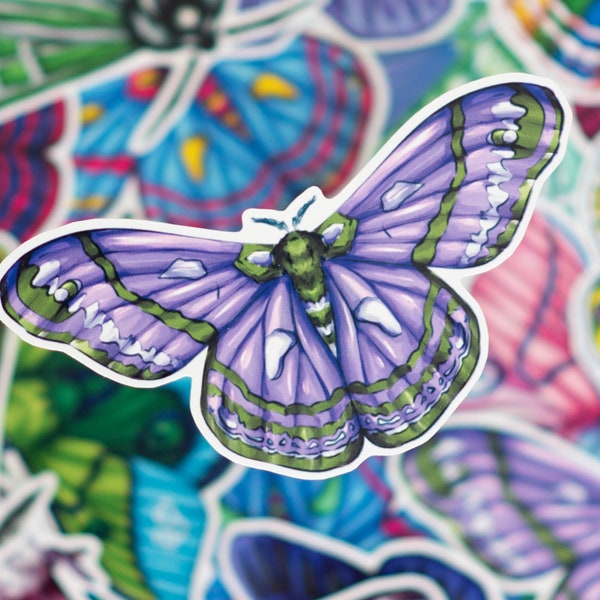 LGBTQ+ Genderqueer Subtle Pride Flag Moth Sticker