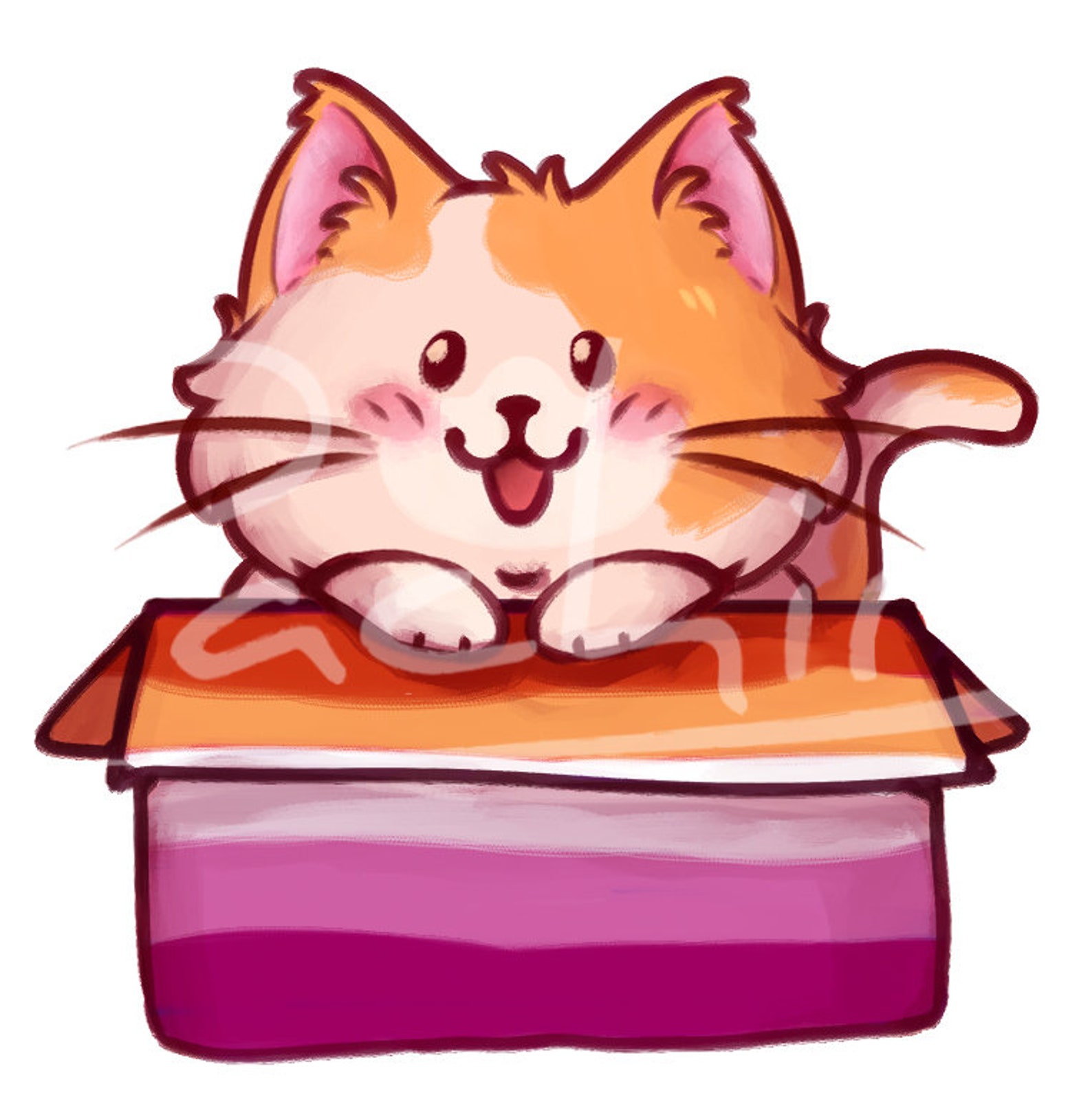 LGBTQ Pride Flag Lesbian Cat Sticker - Etsy UK