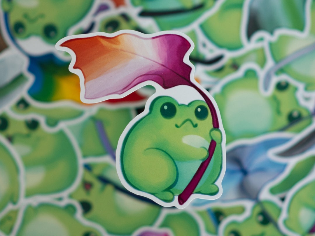 LGBTQ+ Pride Flag Lesbian Frog Sticker - Etsy