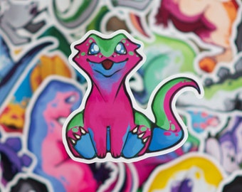 LGBTQ+ Polysexual Subtle Pride Flag Dinosaur Sticker