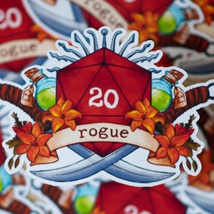 D&D RPG D20 Class Stickers Rogue