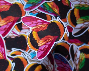 LGBTQ+ Pride Flag Lesbian Bee Sticker