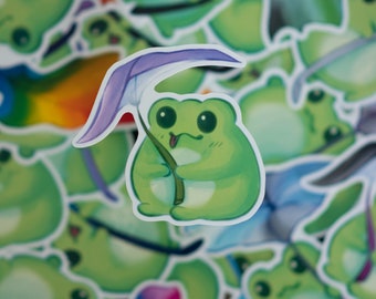 LGBTQ+ Pride Flag Genderqueer Frog Sticker