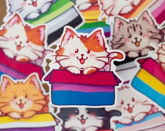 LGBTQ+ Pride Flag Bisexual Cat Sticker