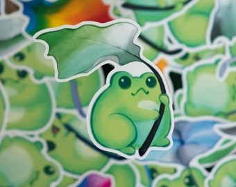 LGBTQ+ Pride Flag Aromantic Frog Sticker