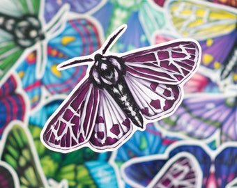 LGBTQ+ Demi Sexual Subtle Pride Flag Moth Sticker