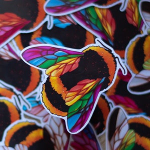 LGBTQ+ Rainbow Pride Flag Bee Sticker