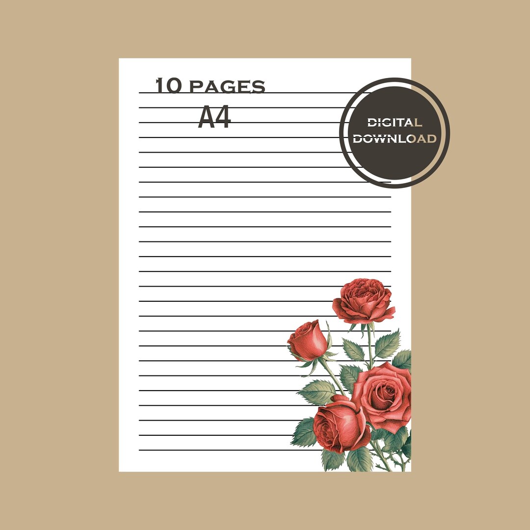 A Set of Notepad Paper With a Floral Pattern. Stationery for Digital ...
