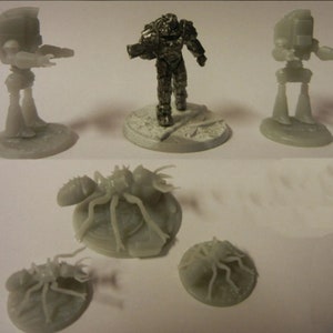 Fallout figs.  Yao-guai, robots, Ants.