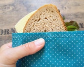 Beeswax bread bag quot point landing quot , 17 x 24 cm, great beeswax bag with eco Tex cotton and organic beeswax, reusable lunch bag