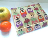 Beeswax bread bags quot owl love quot -reusable lunchbag Snack Bag for Kita, School Job, 20 x 22 cm, Ecological Zero Waste Alternative