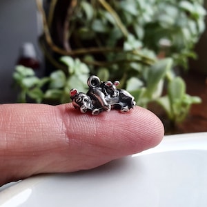 WAS! Ein schöner Charme, Vintage Silber Schwein Charme, Ferkel Charme, Mutter und Baby Schwein Charme, Schwein Charme, Schweinestall Charme, x