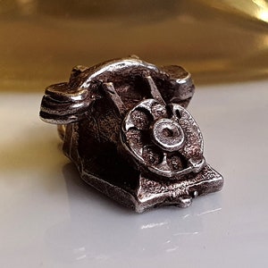 QUALITY DETAILED Vintage Silver Telephone Charm, Sterling Telephone Charms
