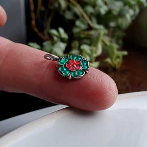STUNNING QUALITY Vintage Silver Tudor Rose Charm, Sterling Silver Flower Charms,Tudor Rose Charms,Lancaster Rose Charm,Sterling Rose Charm f