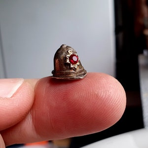 UNUSUAL Vintage Silver Police Helmet Charm, Vintage Silver Firemans Helmet Charm, Silver Constable Charm, { 1