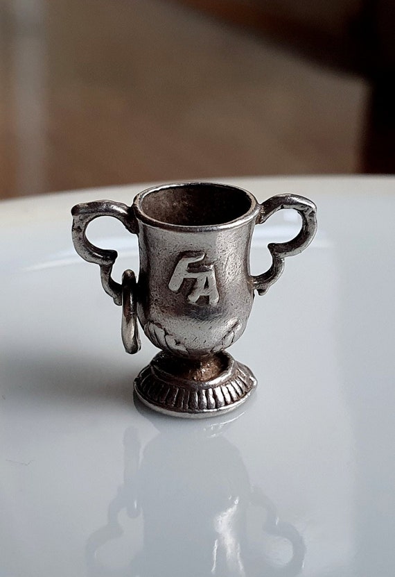 QUALITY Vintage Silver FA Trophy Cup Charm, Vintag