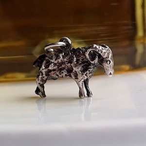 QUALITY Vintage Silver Sheep / Ram Charm, Sterling Silver Sheep Charms f
