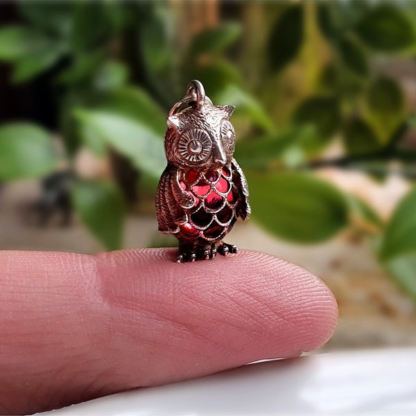 RARE TOBY Vintage Silver Owl Charm, STUNNING Example, Sterling Silver Owl Charms,Silver Owl Charms,Bird of Prey Charms, Silver Bird Charms f