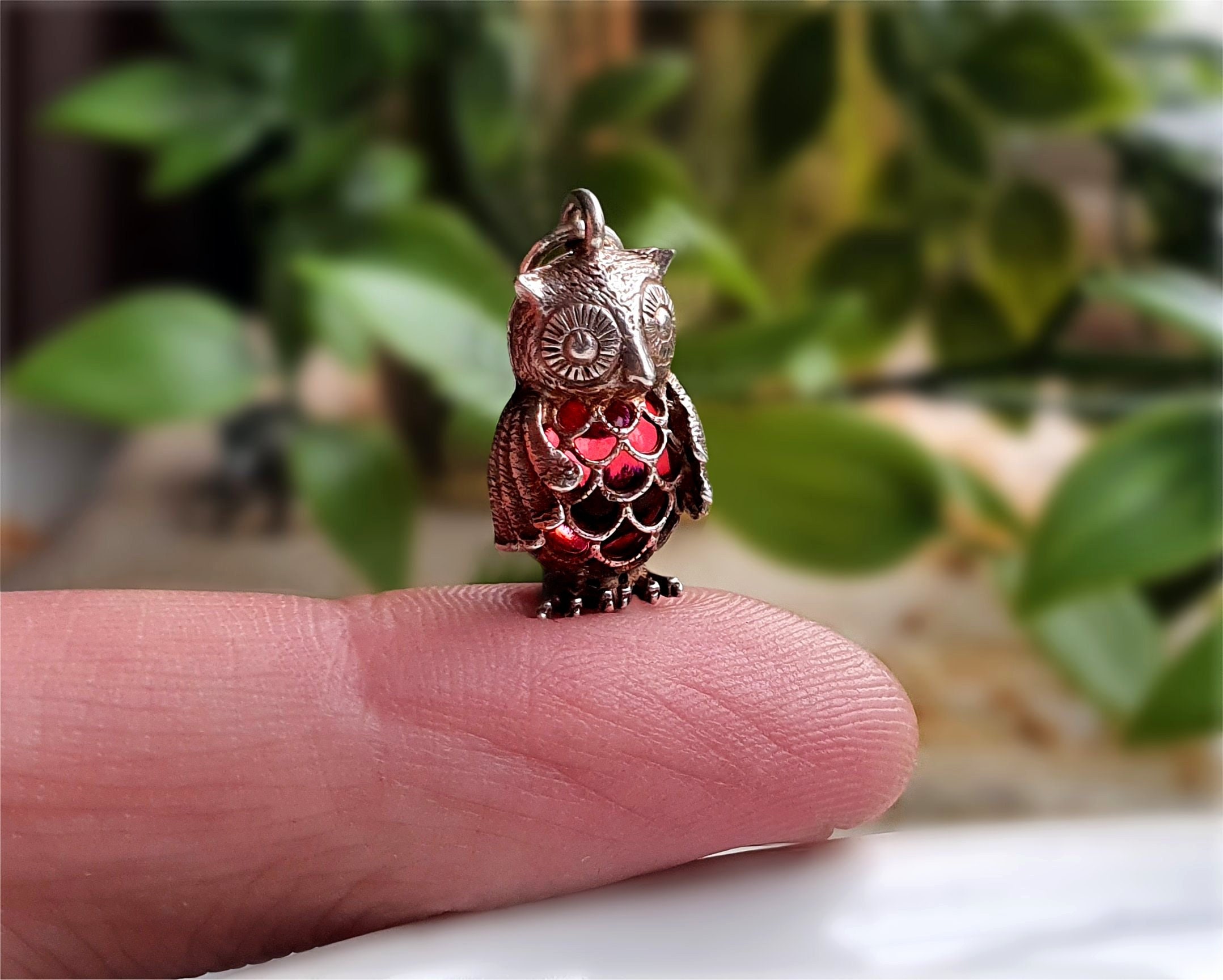 RARE TOBY Vintage Silver Owl Charm, STUNNING Example, Sterling Silver Owl Charms,Silver Owl Charms,B