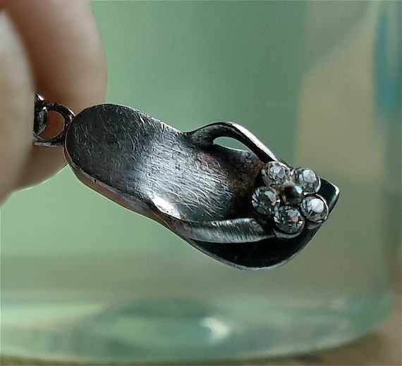 Ciondolo scarpa sandalo argento vintage, charms sandalo argento
