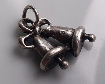 Vintage Silver Bell / Bells Charm,Vintage Sterling Silver charms (C)