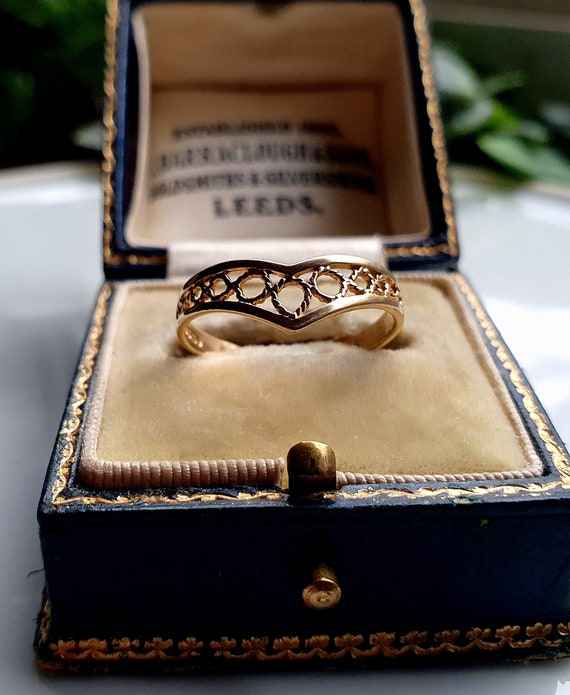 STUNNING Vintage 9ct Gold Wishbone Ring, Gold Wish