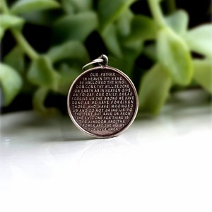 RARE Nuvo Vintage Silver Lords Prayer Charm /Pendant, Sterling Lords Prayer Charm / Pendant, Lords prayer Charms, ( m )