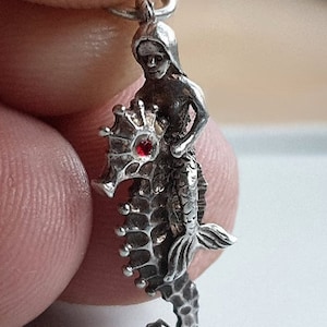 RARE NUVO Vintage Silver Mermaid Charm, Nuvo Silver Seahorse Charm