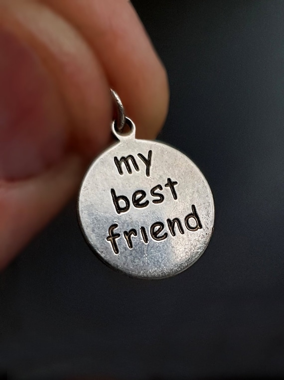 UNUSUAL Vintage Silver MY BEST FRiEND Charm / Pendant, Silver Best Friend, Best Friend Pendants, Gold Best Friend, Best Friend Gifts (h)