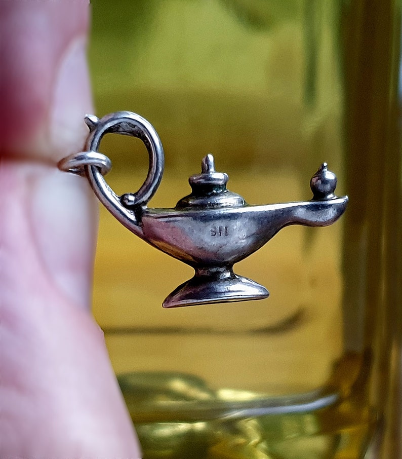 QUALITY Vintage Silver Genie Lamp Charm Vintage Sterling Etsy