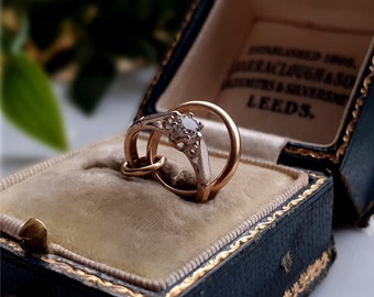 STUNNING VINTAGE  9ct Gold Wedding and Engagement Ring Charm, 9ct Gold Wedding Charms, 9ct Gold Engagement Ring,9ct Gold Wedding Band Ring p