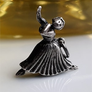 STUNNING QUALITY Detailed Vintage Silver Lady Dancing Charm ,Sterling Silver Lady Dancing Charms, Silver Dancing Charms(k)