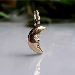 Genuine Vintage 9ct Gold Small Moon Charm, 9ct Gold Puffed Charm, 9ct Gold Star Charms, 9ct Moon Charms, 3D Puffed Gold Charms  a
