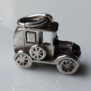 Vintage Old Silver Car Charm,Sterling Silver Charms (C)