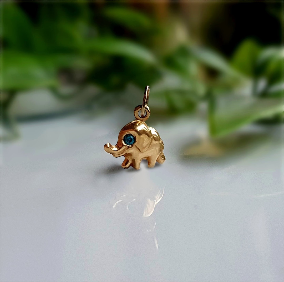 RARE Genuine Vintage 9ct Gold Gem Baby Elephant Charm, TRY Finding One