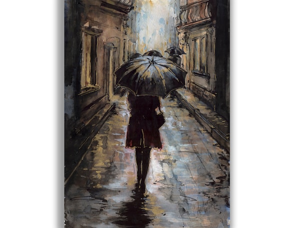 Mujer Bajo La Lluvia