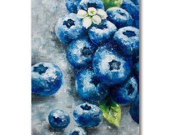 Berry Painting Set 4 ACEO Cards Original Art Watercolor Fruit Wall Art 3.5 by 2.5 from Svetlana
