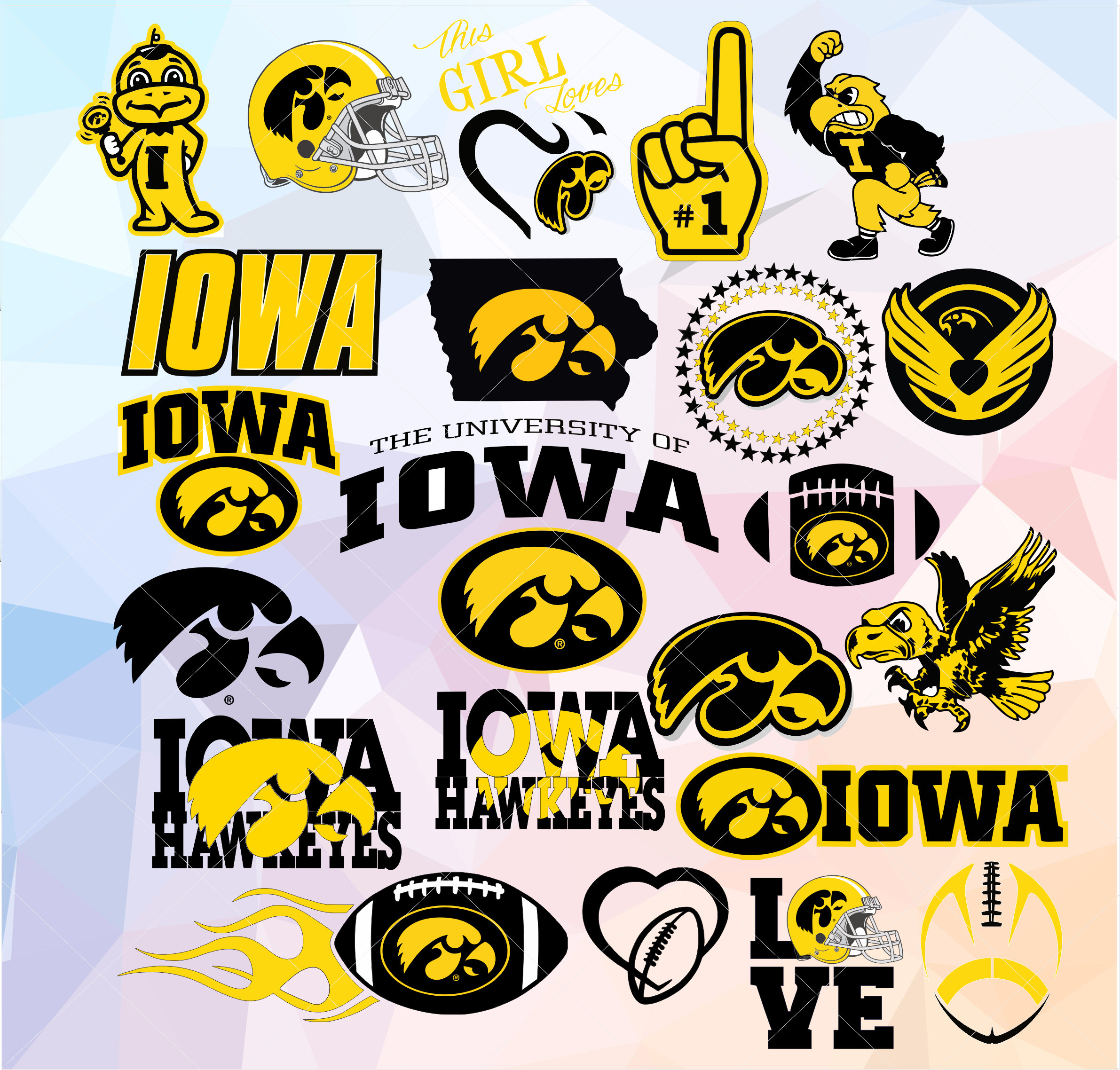Download Iowa Hawkeyes Svg Dxf Eps Png Cut File Pack Download | Etsy