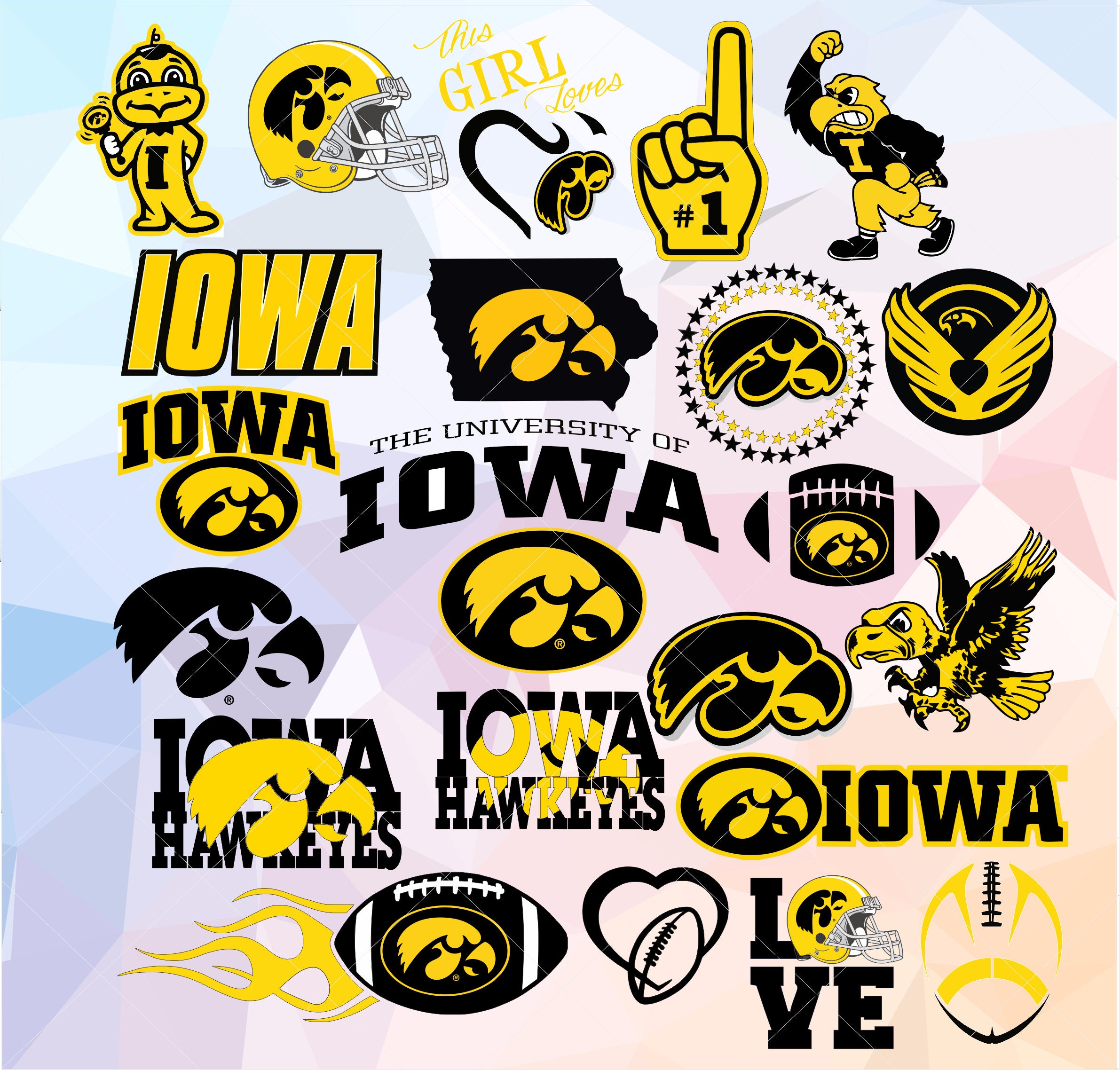 Iowa Hawkeyes Svg Dxf Eps Png Cut File Pack Download Etsy