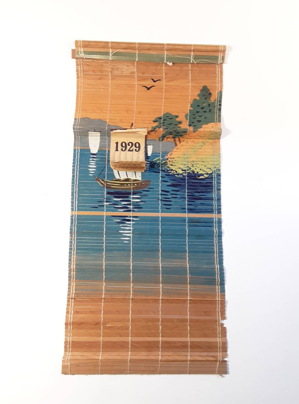  Calendrier  en bambou  vintage 1929 num rot  17 en long Etsy